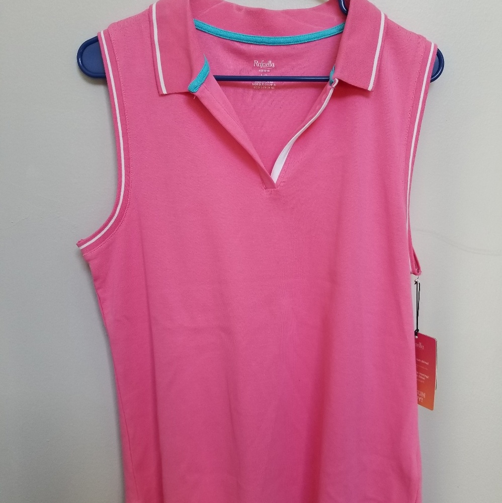 Rafaella  pink polo tank top - Picture 2 of 5